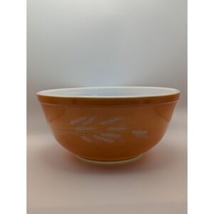Pyrex Autumn Harvest 403 Wheat 2.5 Quart Mixing Bowl Orange Rust - VGC